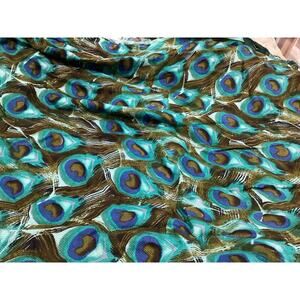 100 Viscose Scarf Peacock Blue Green Purple